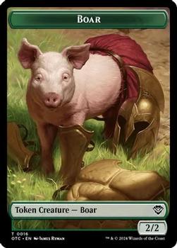 2024 Magic: The Gathering Outlaws of Thunder Junction - Commander Deck Tokens #0016/0028 Boar // Manifest Front