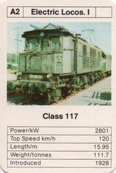 1979 Ace Maxi-Mini Trumps German Locomotives #A2 Class 117 Front