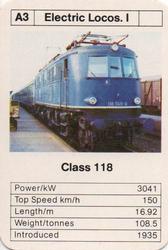 1979 Ace Maxi-Mini Trumps German Locomotives #A3 Class 118 Front