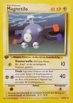 1999 Pokemon German 1st Edition #53/102 Magnemite Front