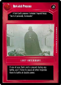 1995 Decipher Star Wars CCG Premiere Limited #NNO Dark Jedi Presence Front