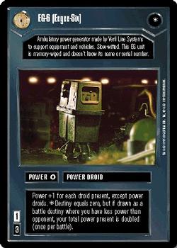 1995 Decipher Star Wars CCG Premiere Limited #NNO EG-6 (Eegee-Six) Front
