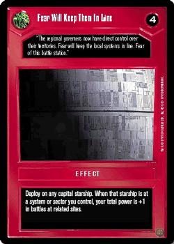 1995 Decipher Star Wars CCG Premiere Limited #NNO Fear Will Keep Them In Line Front