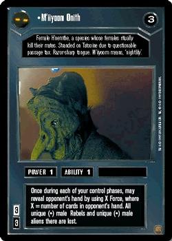 1995 Decipher Star Wars CCG Premiere Limited #NNO M'iiyoom Onith Front