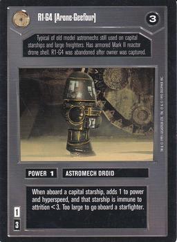 1995 Decipher Star Wars CCG Premiere Limited #NNO R1-G4 (Arone-Geefour) Front