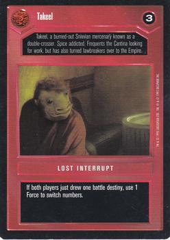 1995 Decipher Star Wars CCG Premiere Limited #NNO Takeel Front