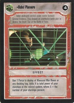 1995 Decipher Star Wars CCG Premiere Limited #NNO Rebel Planners Front