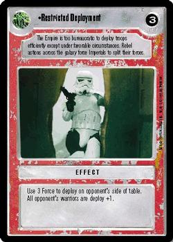1995 Decipher Star Wars CCG Premiere Limited #NNO Restricted Deployment Front