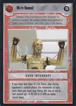 1995 Decipher Star Wars CCG Premiere Limited #NNO We're Doomed Front
