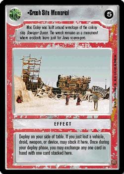 1995 Decipher Star Wars CCG Premiere Limited #NNO Crash Site Memorial Front