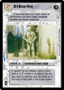 1995 Decipher Star Wars CCG Premiere Limited #NNO CZ-3 Front