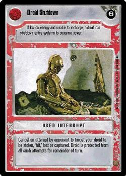 1995 Decipher Star Wars CCG Premiere Limited #NNO Droid Shutdown Front