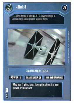 1996 Decipher Star Wars CCG Premiere Unlimited #NNO Black 3 Front