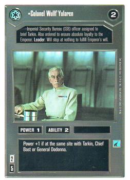 1996 Decipher Star Wars CCG Premiere Unlimited #NNO Colonel Wullf Yularen Front