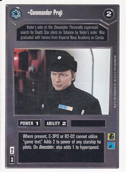 1996 Decipher Star Wars CCG Premiere Unlimited #NNO Commander Praji Front