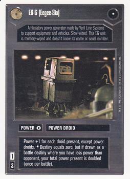 1996 Decipher Star Wars CCG Premiere Unlimited #NNO EG-6 (Eegee-Six) Front