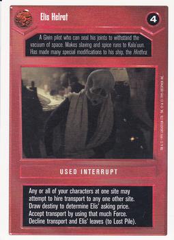1996 Decipher Star Wars CCG Premiere Unlimited #NNO Elis Helrot Front