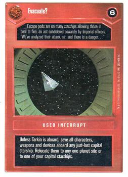 1996 Decipher Star Wars CCG Premiere Unlimited #NNO Evacuate? Front