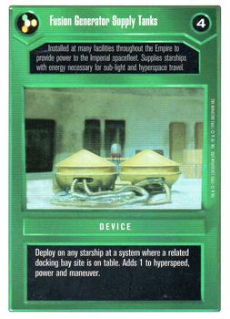 1996 Decipher Star Wars CCG Premiere Unlimited #NNO Fusion Generator Supply Tank Front