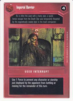 1996 Decipher Star Wars CCG Premiere Unlimited #NNO Imperial Barrier Front
