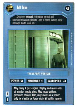 1996 Decipher Star Wars CCG Premiere Unlimited #NNO Lift Tube Front