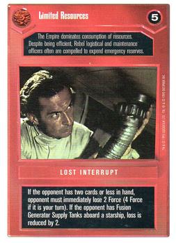 1996 Decipher Star Wars CCG Premiere Unlimited #NNO Limited Resources Front