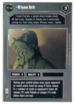 1996 Decipher Star Wars CCG Premiere Unlimited #NNO M'iiyoom Onith Front