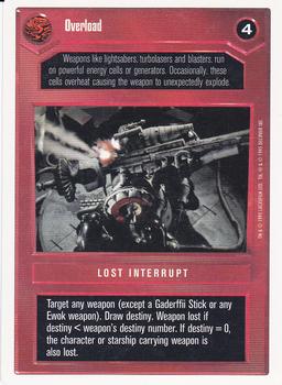 1996 Decipher Star Wars CCG Premiere Unlimited #NNO Overload Front