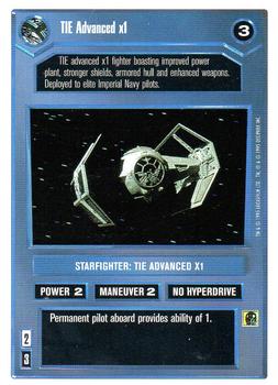 1996 Decipher Star Wars CCG Premiere Unlimited #NNO TIE Advanced x1 Front