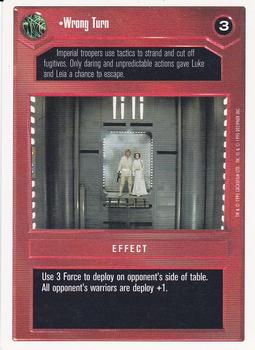 1996 Decipher Star Wars CCG Premiere Unlimited #NNO Wrong Turn Front