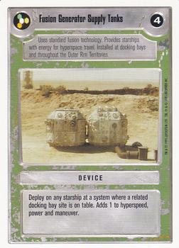 1996 Decipher Star Wars CCG Premiere Unlimited #NNO Fusion Generator Supply Tanks Front