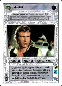 1996 Decipher Star Wars CCG Premiere Unlimited #NNO Han Solo Front