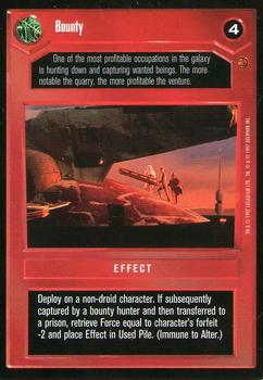 1997 Decipher Star Wars CCG Cloud City Limited #NNO Bounty Front