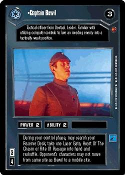 1997 Decipher Star Wars CCG Cloud City Limited #NNO Captain Bewil Front
