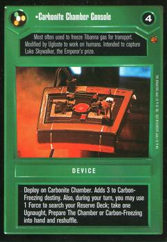 1997 Decipher Star Wars CCG Cloud City Limited #NNO Carbonite Chamber Console Front
