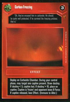 1997 Decipher Star Wars CCG Cloud City Limited #NNO Carbon-Freezing Front
