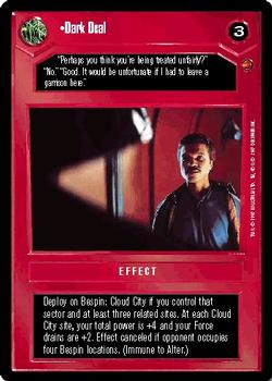 1997 Decipher Star Wars CCG Cloud City Limited #NNO Dark Deal Front