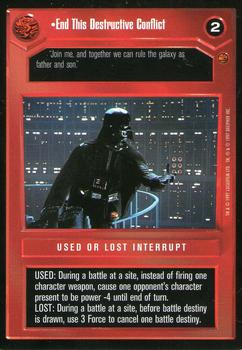 1997 Decipher Star Wars CCG Cloud City Limited #NNO End This Destructive Conflict Front