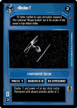 1997 Decipher Star Wars CCG Cloud City Limited #NNO Obsidian 7 Front
