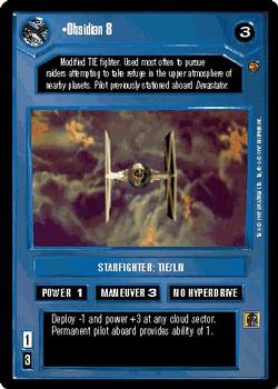 1997 Decipher Star Wars CCG Cloud City Limited #NNO Obsidian 8 Front