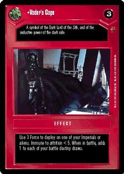 1997 Decipher Star Wars CCG Cloud City Limited #NNO Vader's Cape Front