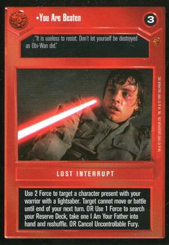 1997 Decipher Star Wars CCG Cloud City Limited #NNO You Are Beaten Front