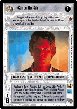 1997 Decipher Star Wars CCG Cloud City Limited #NNO Captain Han Solo Front