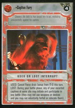 1997 Decipher Star Wars CCG Cloud City Limited #NNO Captive Fury Front