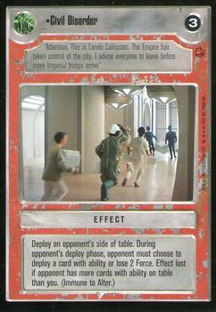 1997 Decipher Star Wars CCG Cloud City Limited #NNO Civil Disorder Front