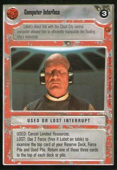 1997 Decipher Star Wars CCG Cloud City Limited #NNO Computer Interface Front