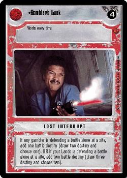 1997 Decipher Star Wars CCG Cloud City Limited #NNO Gambler's Luck Front