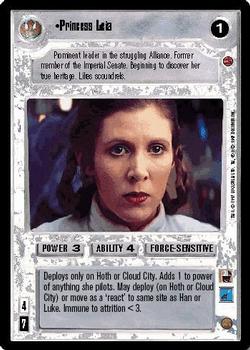 1997 Decipher Star Wars CCG Cloud City Limited #NNO Princess Leia Front