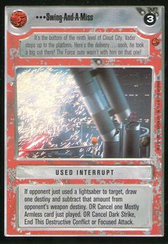 1997 Decipher Star Wars CCG Cloud City Limited #NNO Swing-And-A-Miss Front