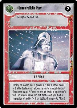 1997 Decipher Star Wars CCG Cloud City Limited #NNO Uncontrollable Fury Front